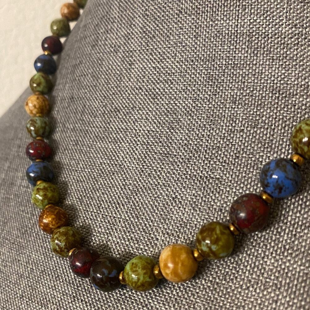 Gorgeous Multicolored Bead Necklace 20 inches